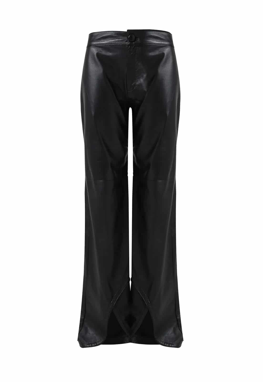 LEATHER CURVED CUT OUT BOOT TROUSERS - miniatura 2