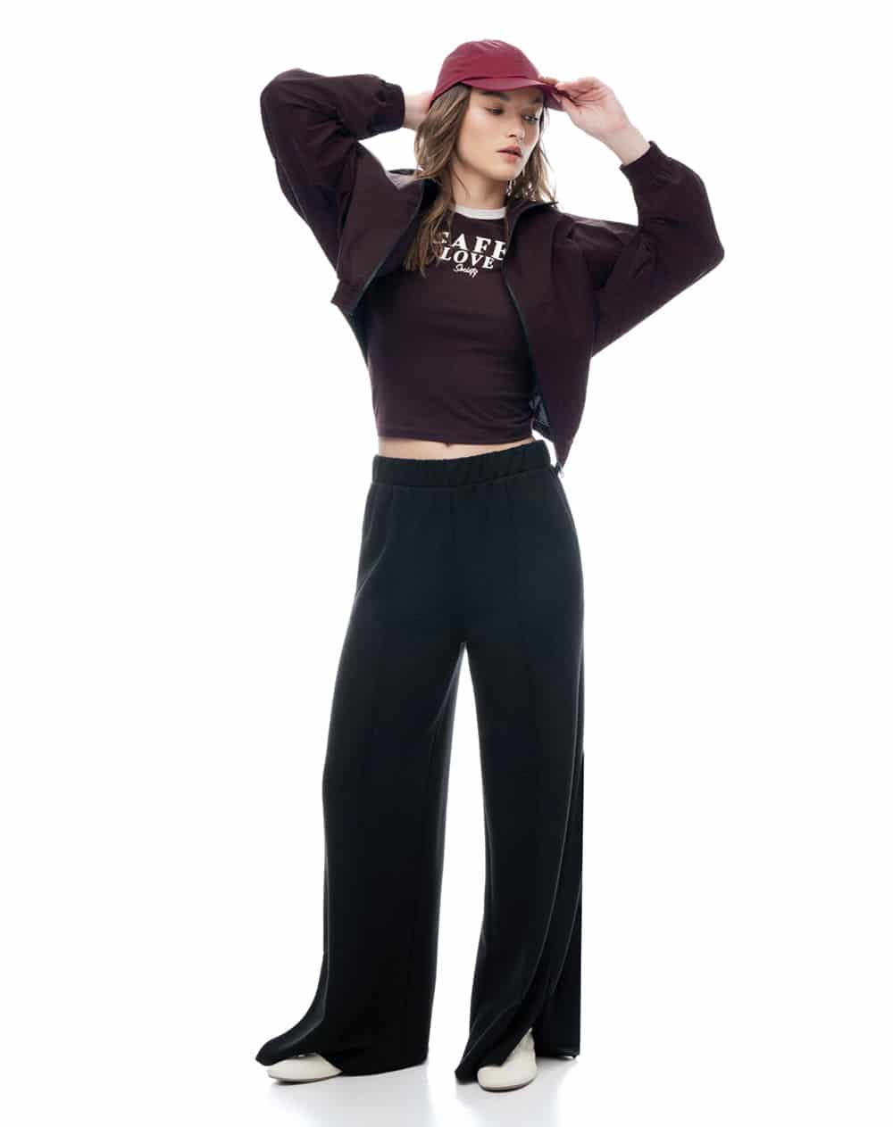 Chaqueta regular sin capucha morado estampado mujer - miniatura 6