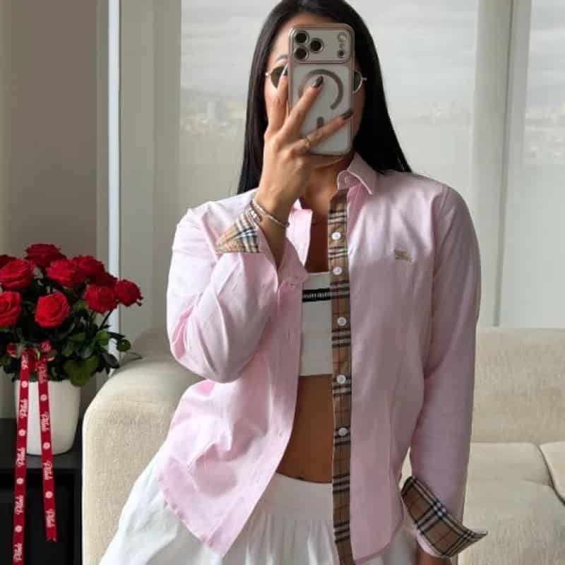 CAMISERA BURBERRY ROSADA - miniatura 1