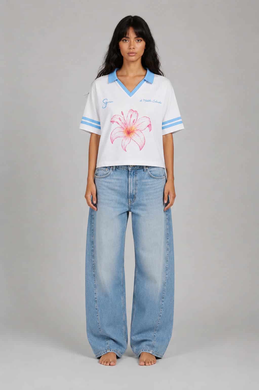 Camiseta Boxy Flor-Blanca - miniatura 3
