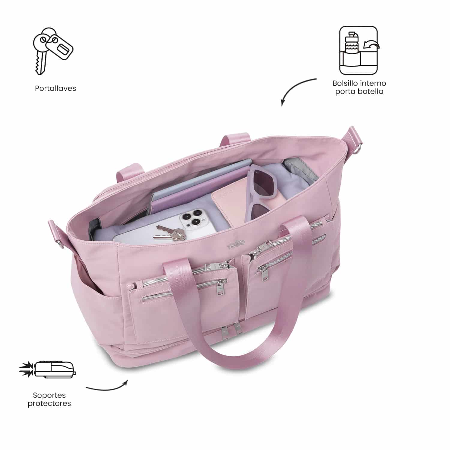 Bolso para Mujer Maxi Tote Grande Porta PC 16" Rosado - miniatura 6