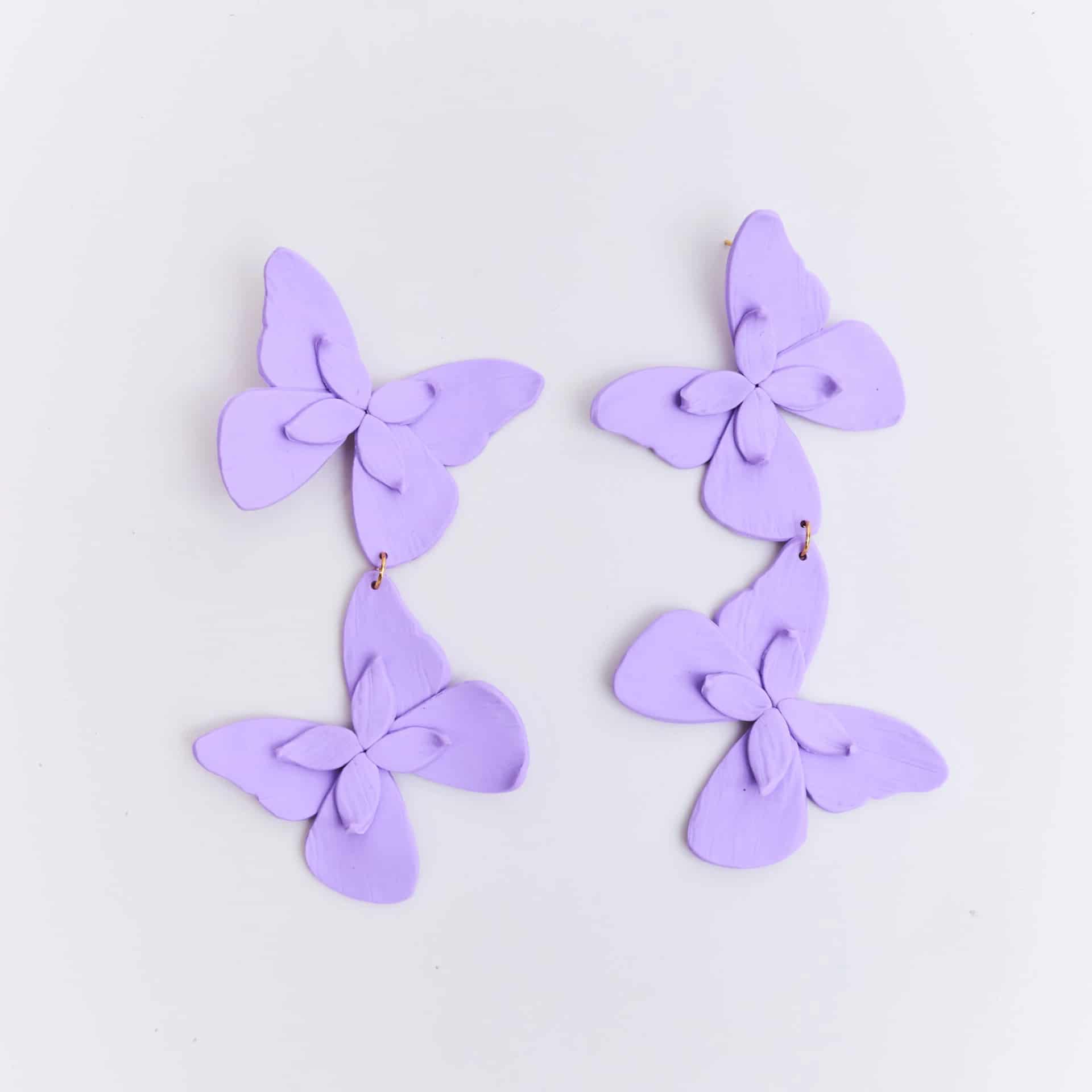 Aretes Alas en Flor Doble - miniatura 4