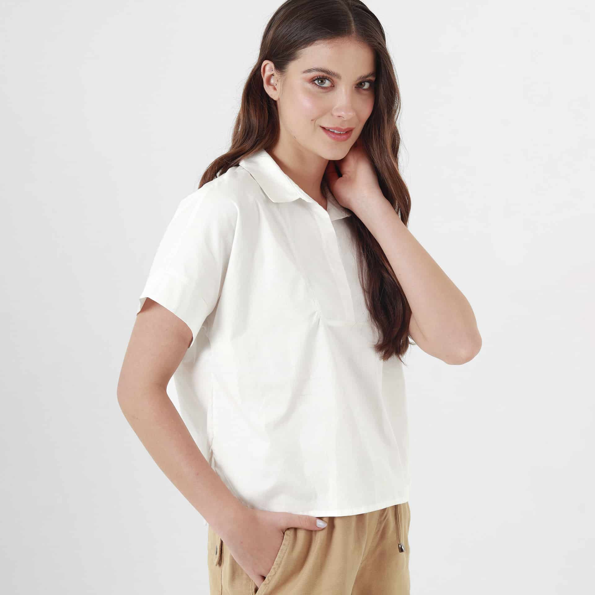 Blusa Cuello Sport Manga Corta - miniatura 1
