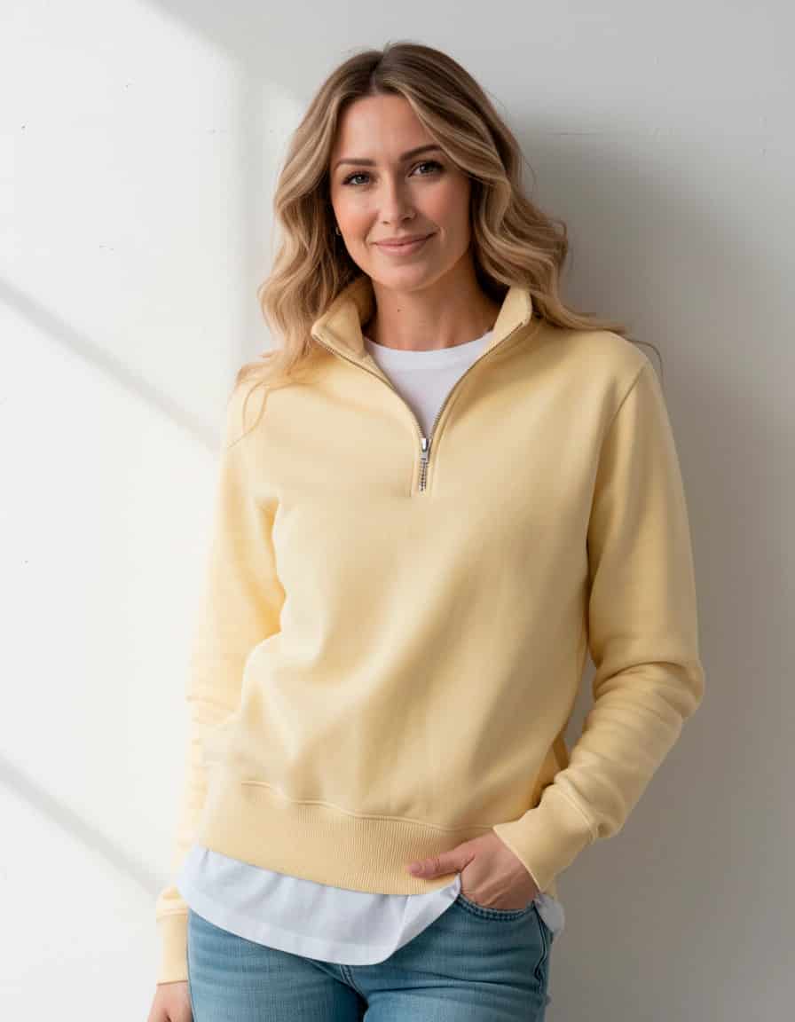 Buzo Cuello alto Mujer Amarillo Sunshine - miniatura 3