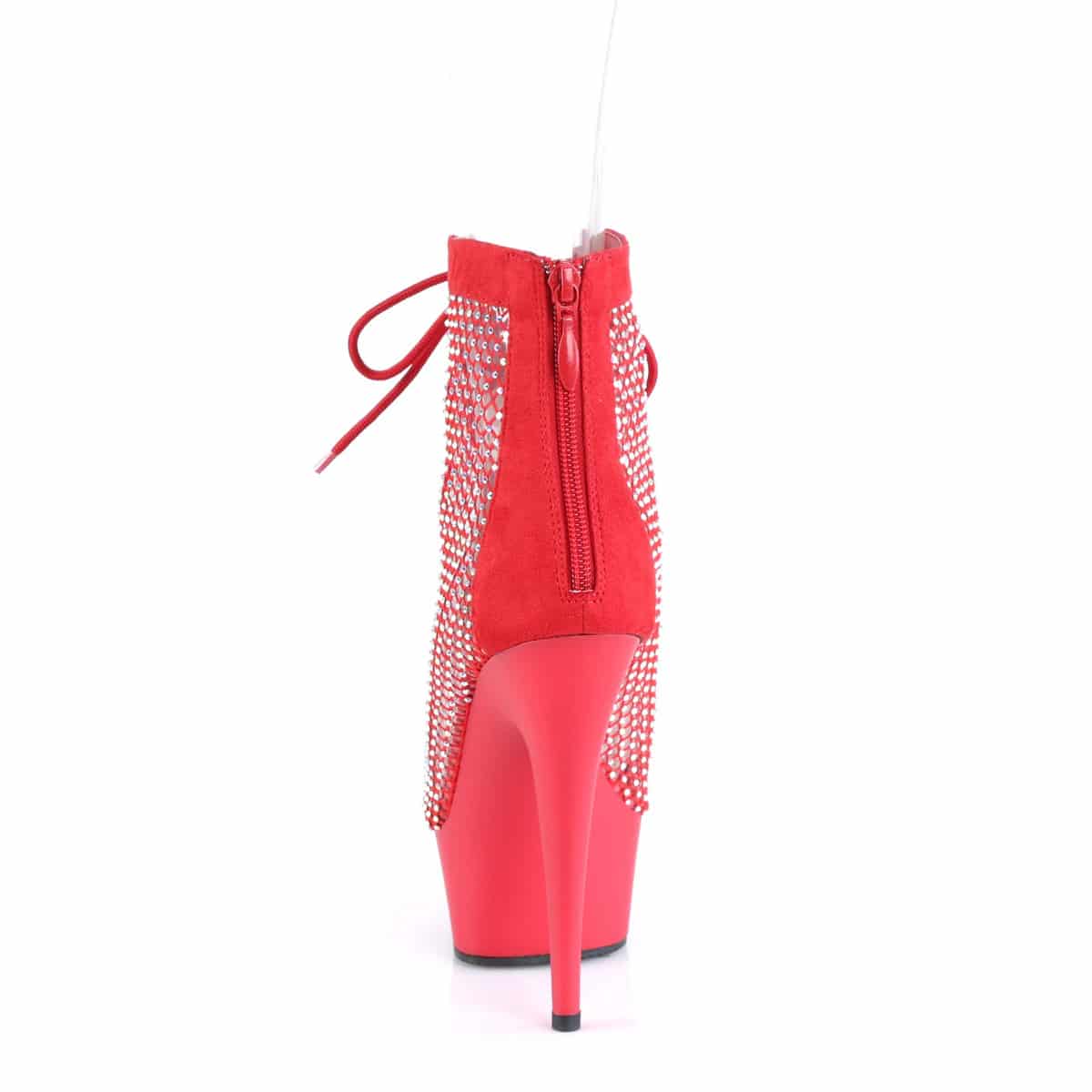 Botas Plataforma Malla con Pedrería Pleaser DEL600-33 Rojas Talla 40 - miniatura 4