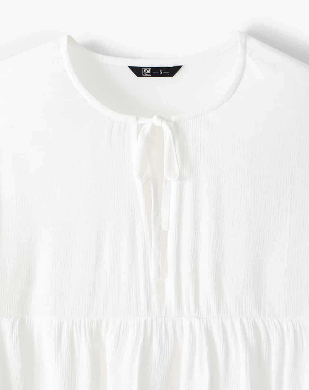 Camisa oversized manga larga blanca mujer - miniatura 6