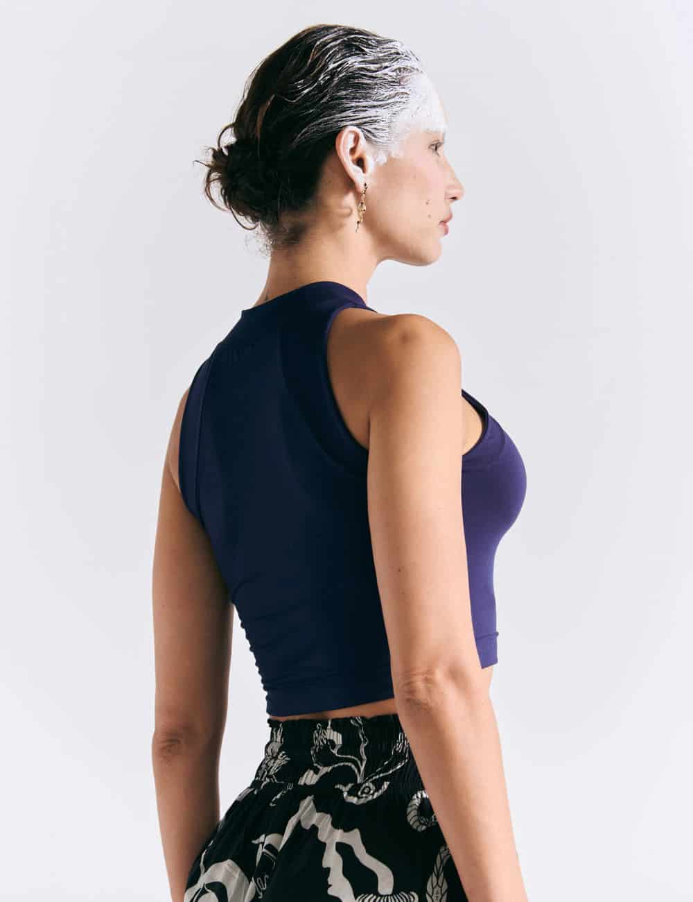 Crop Top Raglan  azul rey Mujer - miniatura 2