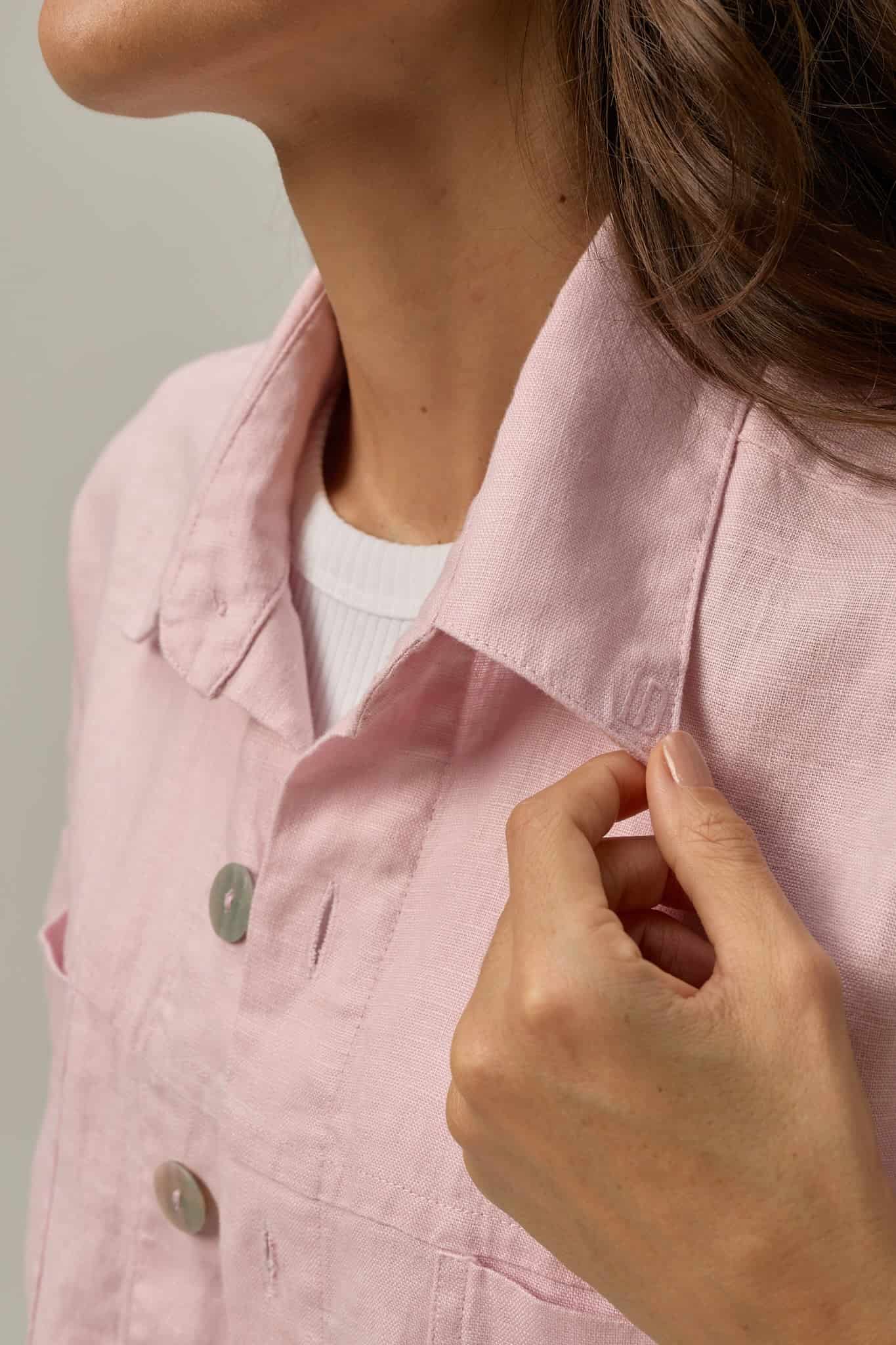 Camisa Rise de lino | Rosado - miniatura 4
