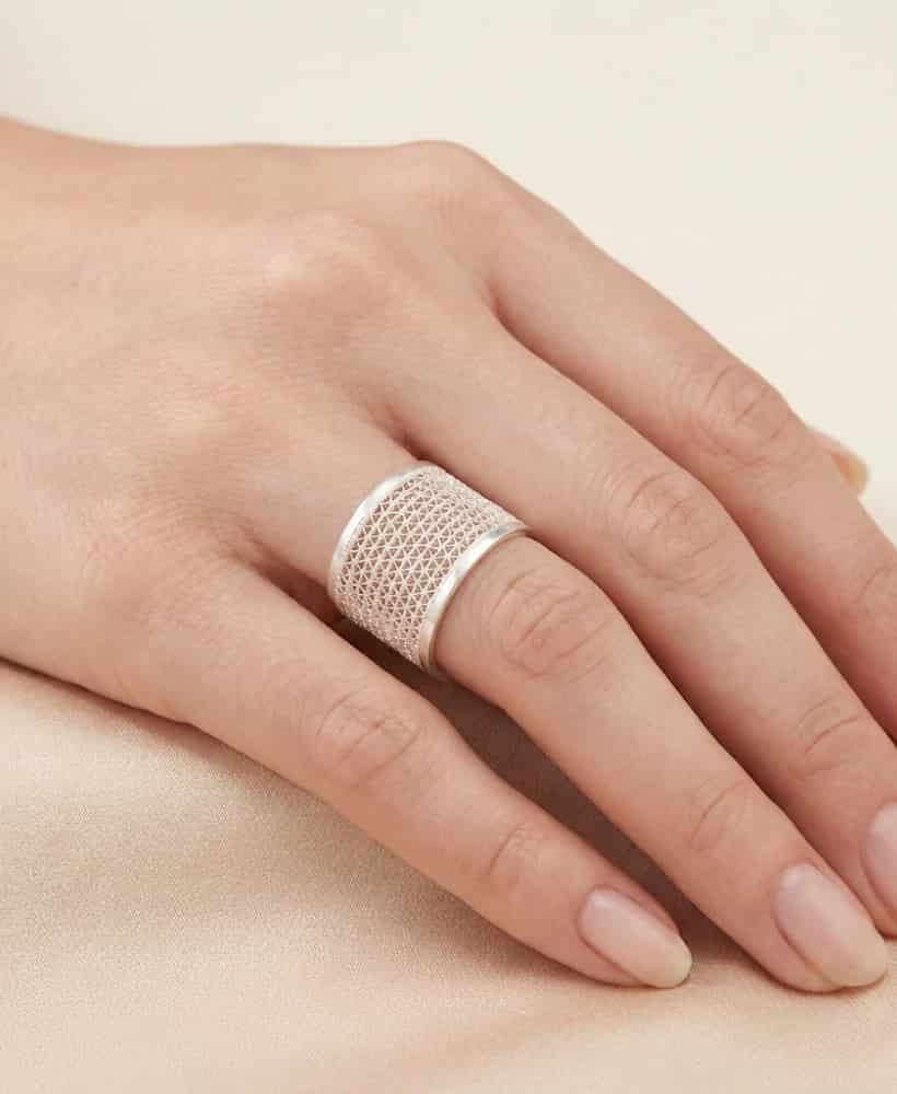 Anillo Argolla Ajustable en Plata ley 950 Filigrana - miniatura 1