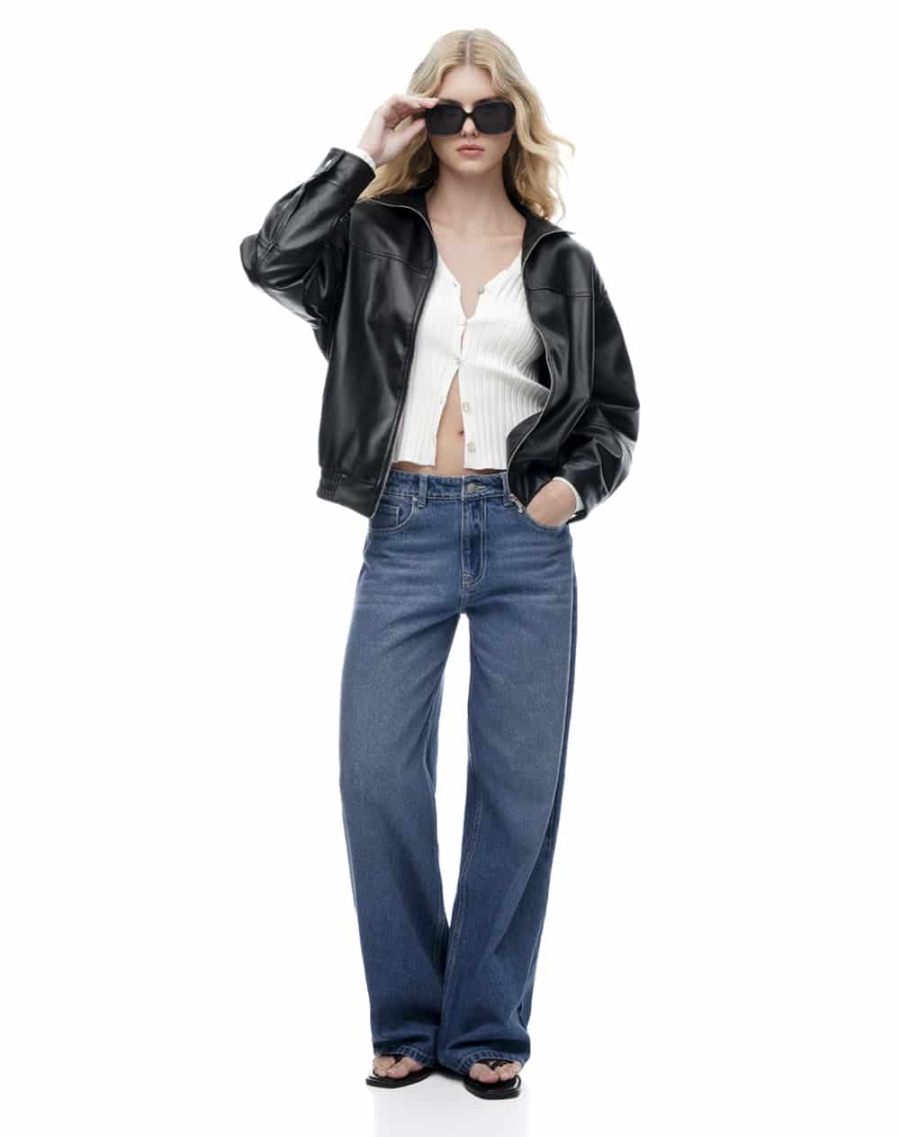 Chaqueta oversize sin capucha negra mujer - miniatura 5
