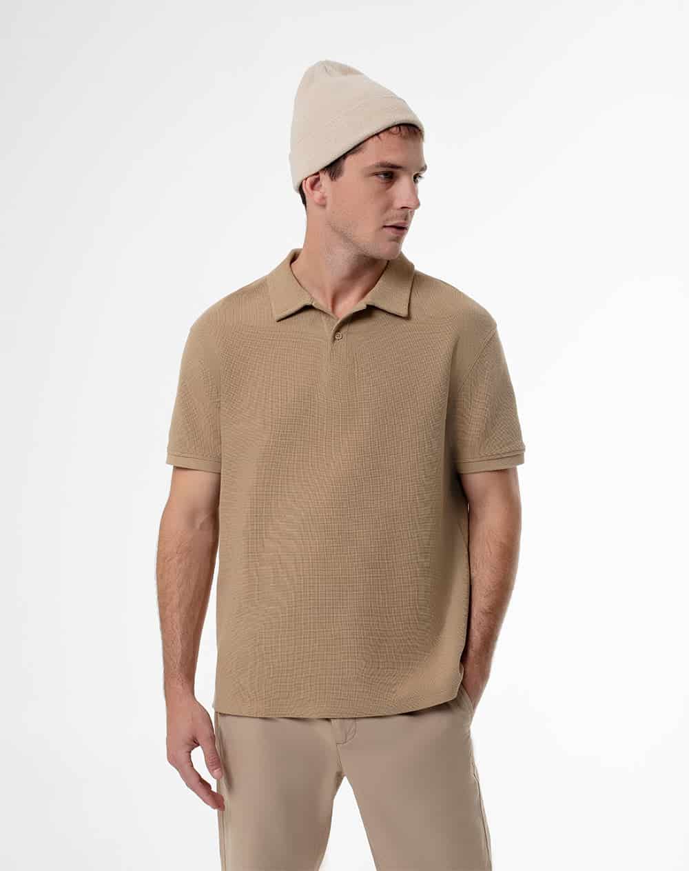 Polo regular algodón habano hombre - miniatura 1