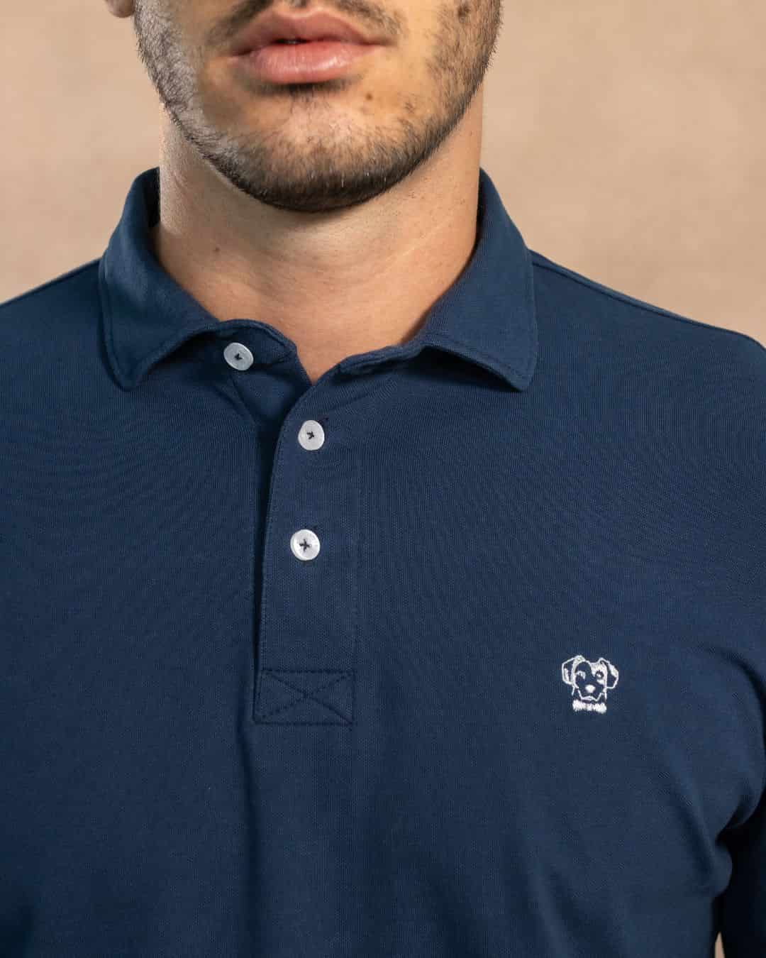 Polo Antimanchas Manga Larga Azul Navy - miniatura 2