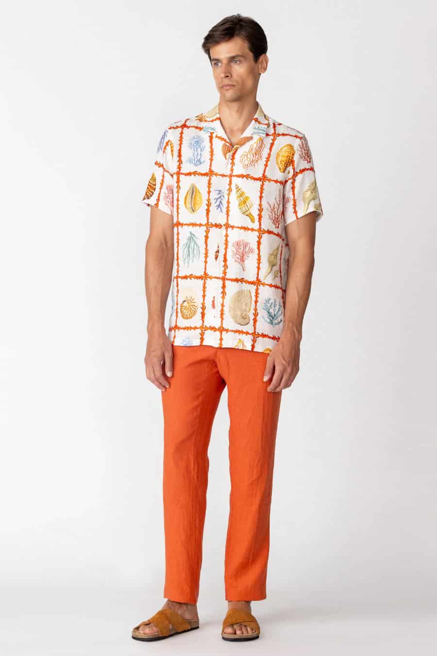 Men's linen shirt white aronnax - miniatura 1