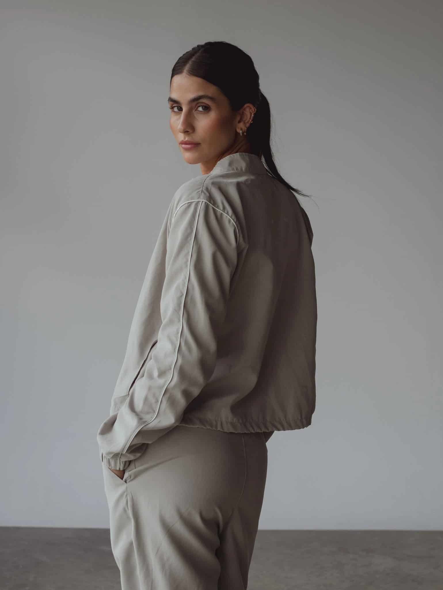 LINE WINDBREAKER JACKET - GRAY & WHITE - miniatura 14