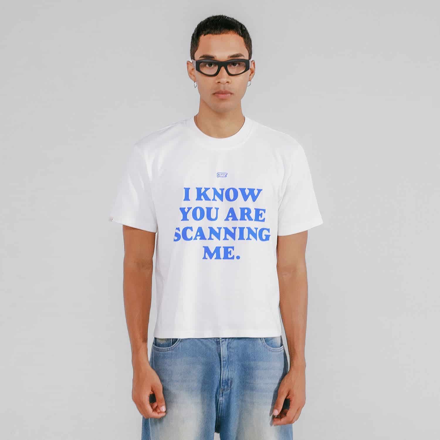 Scanning Cropped Tee - Cream - miniatura 2