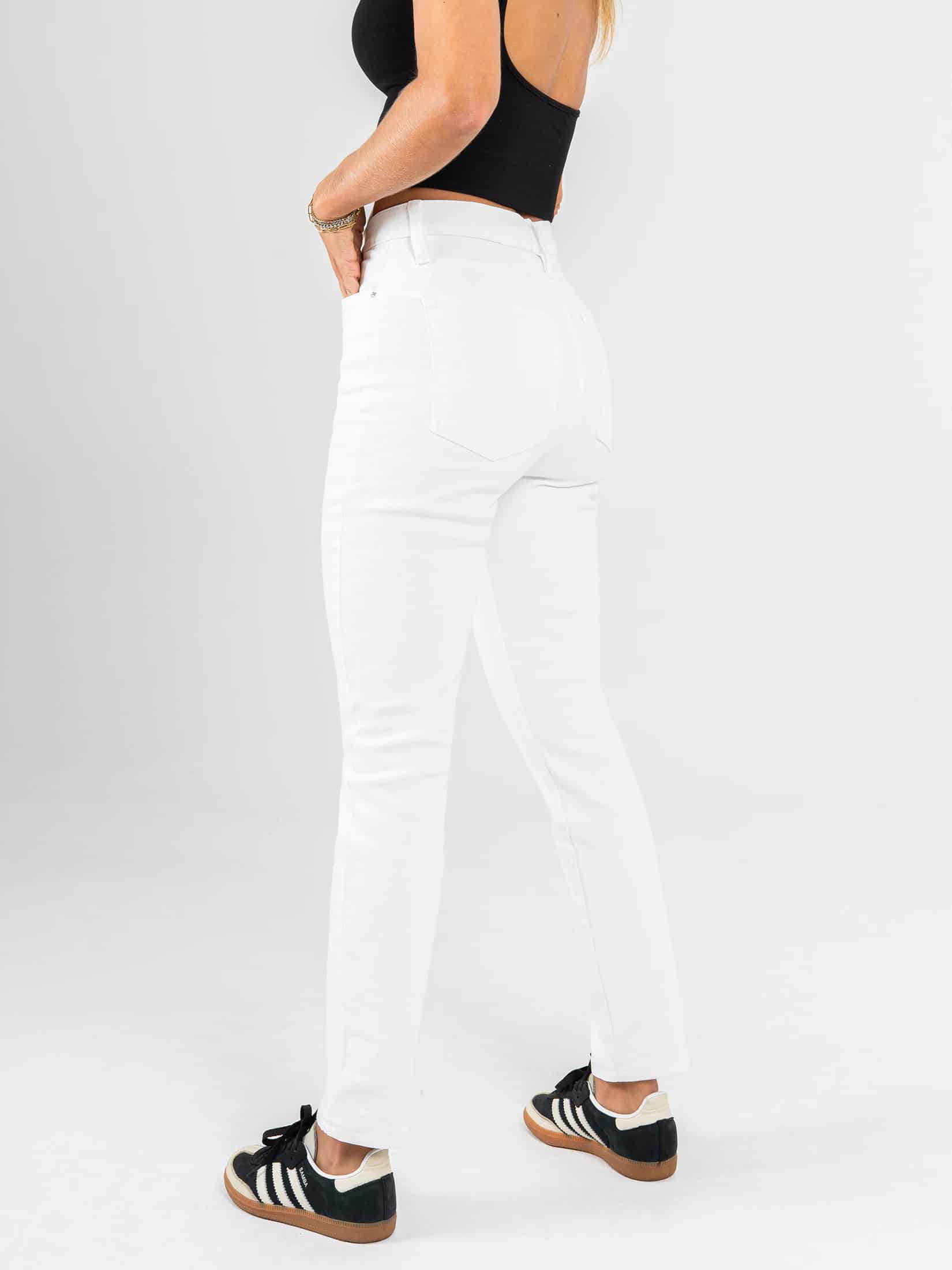 Ref: 0620613 Pantalón mom fit stretch, tiro alto, tono ivory, cintura ajustada - miniatura 2