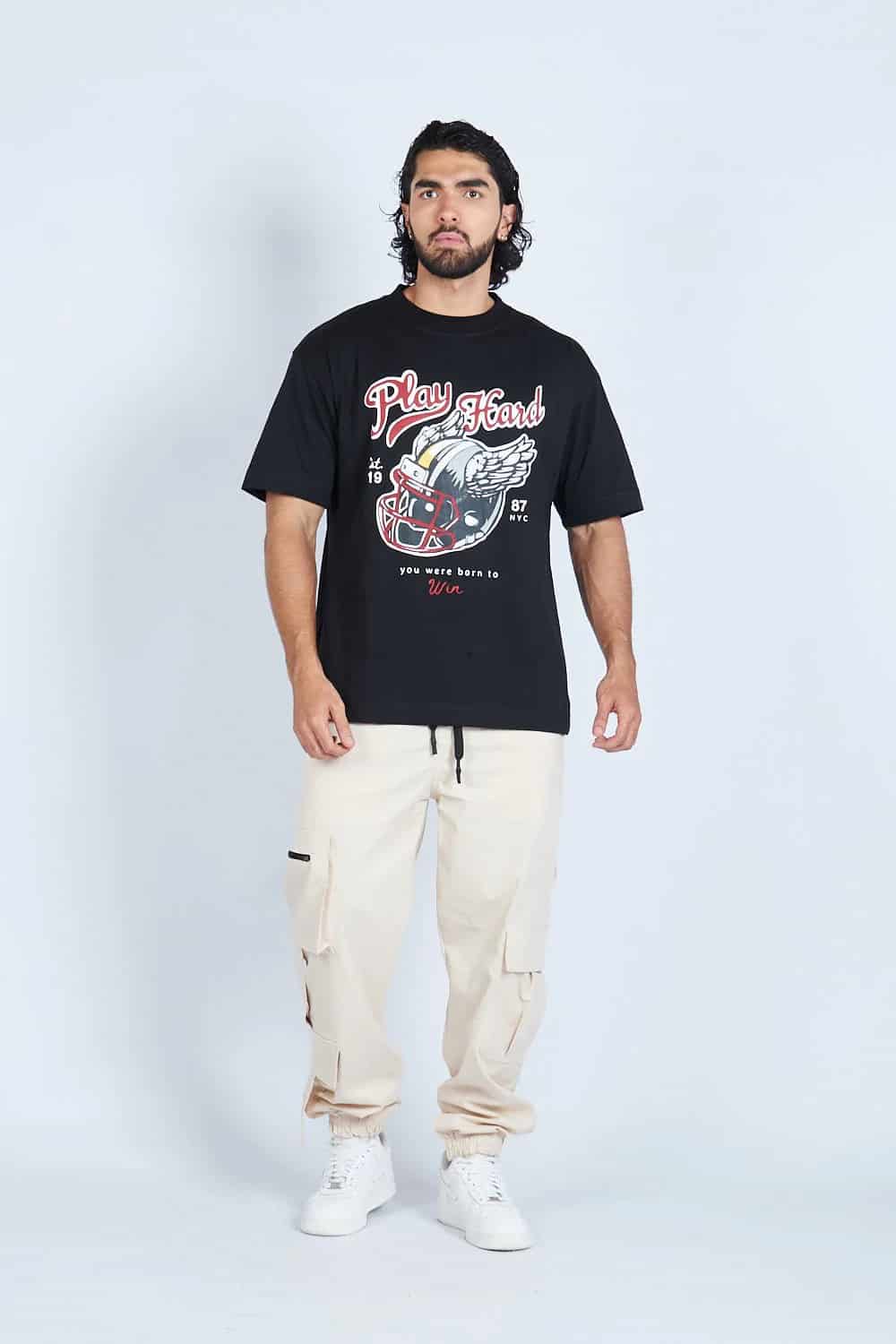Camiseta oversize PLAY HARD NEGRO | DROP 03 | - miniatura 1