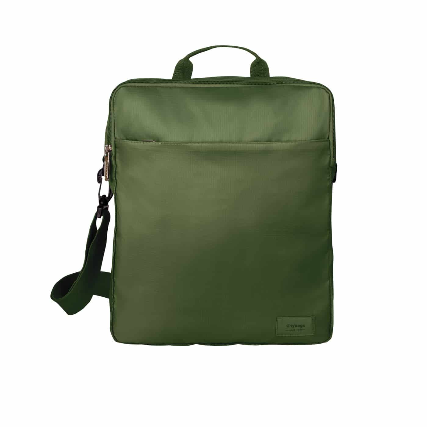 Bolso Manos Libres Convertible a Morral Citybags Light Verde Militar - miniatura 1