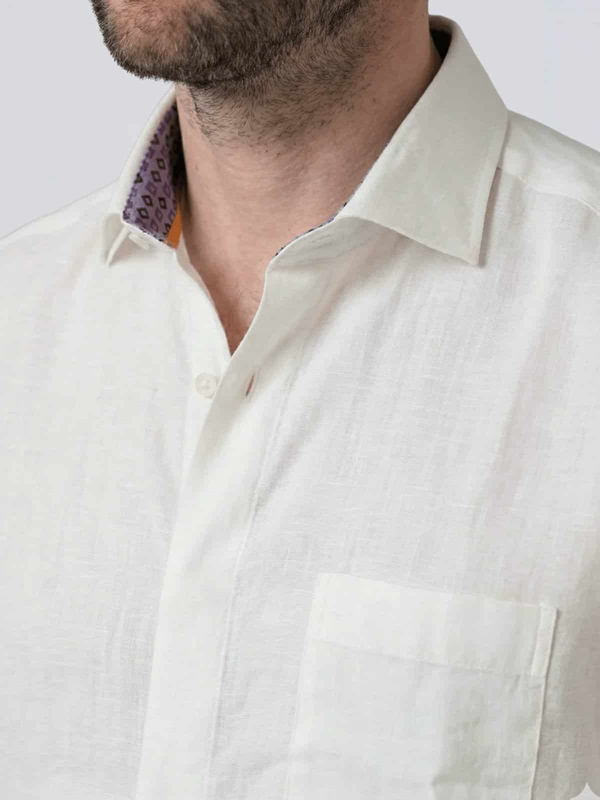 Camisa en lino manga larga para hombre Jon Sonen 01029093 - miniatura 2