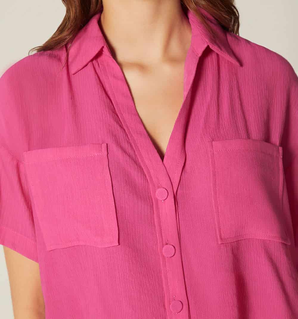Blusa manga corta y bolsillos - miniatura 4