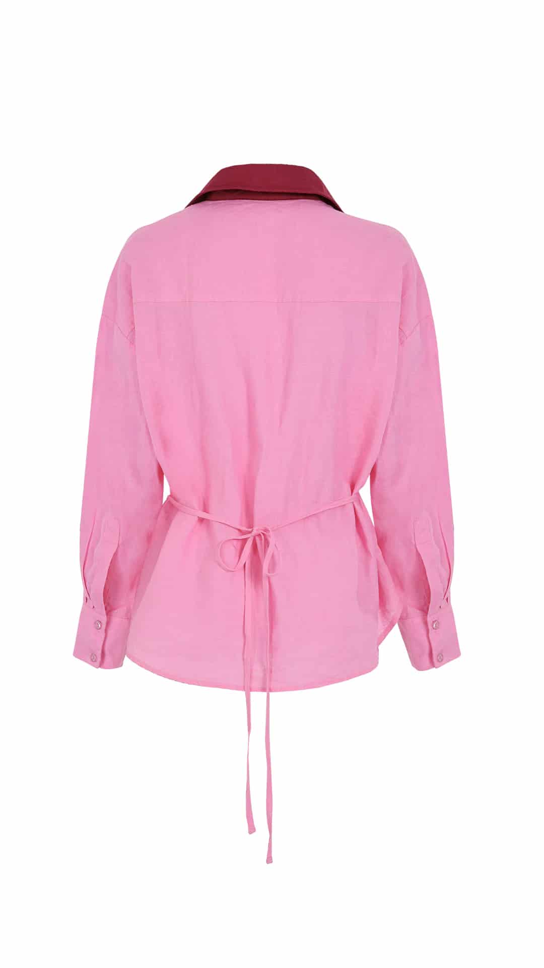 Camisa Aura de lino | Rosado / Vino - miniatura 3