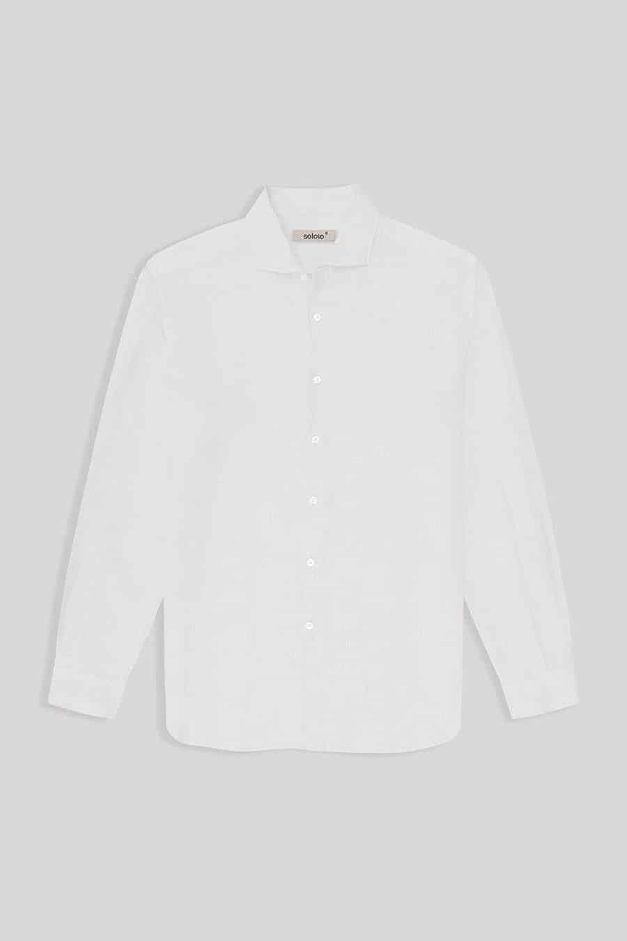 men’s linen shirt white - miniatura 1