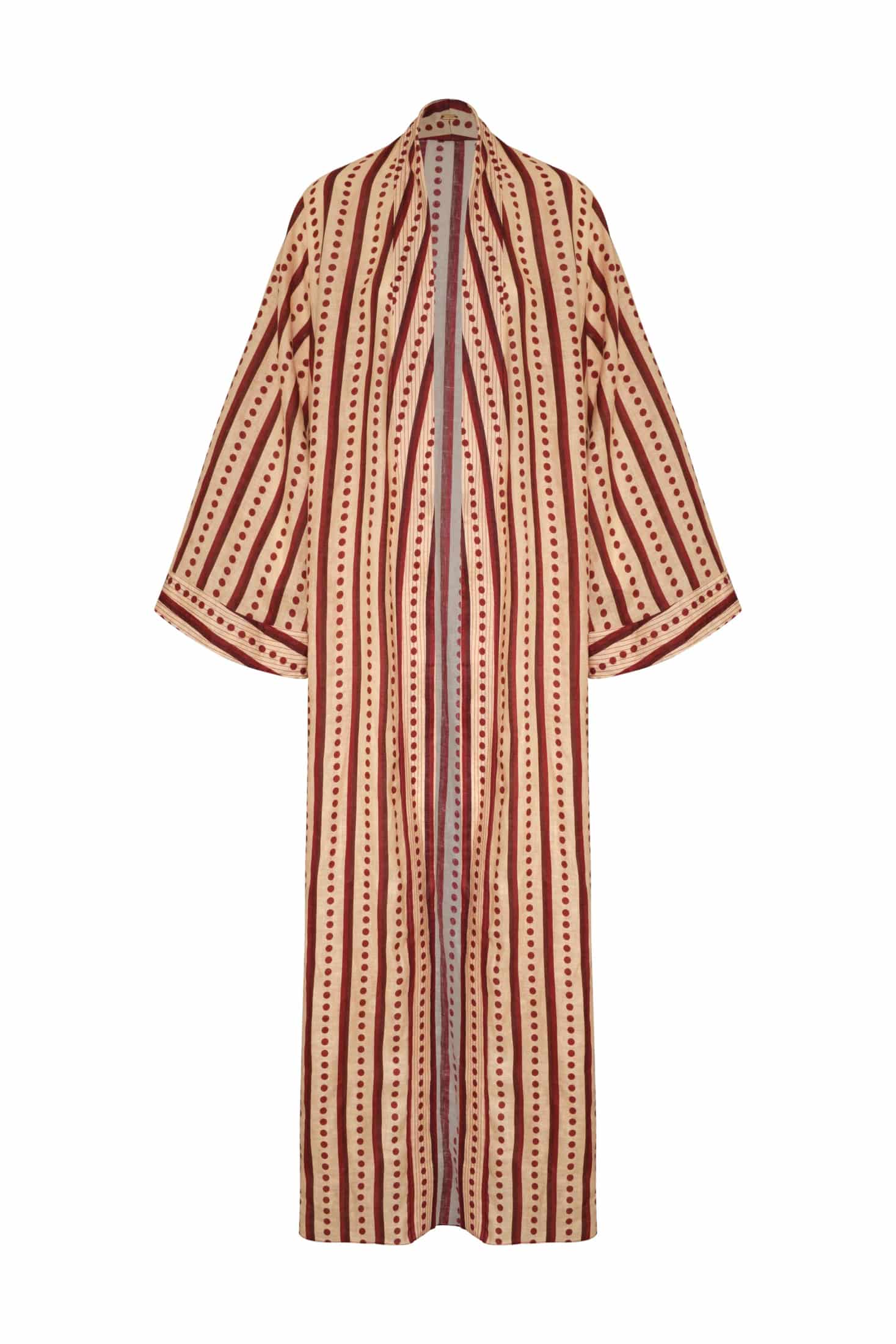 Rafaela Linen Kaftan / Red Stripes - miniatura 3