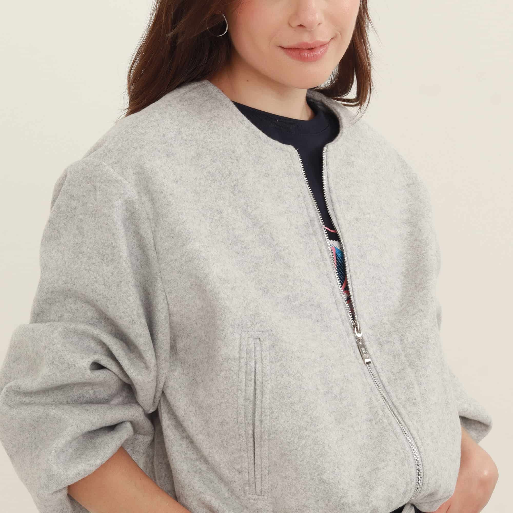 Chaqueta bomber cuello redondo - miniatura 2