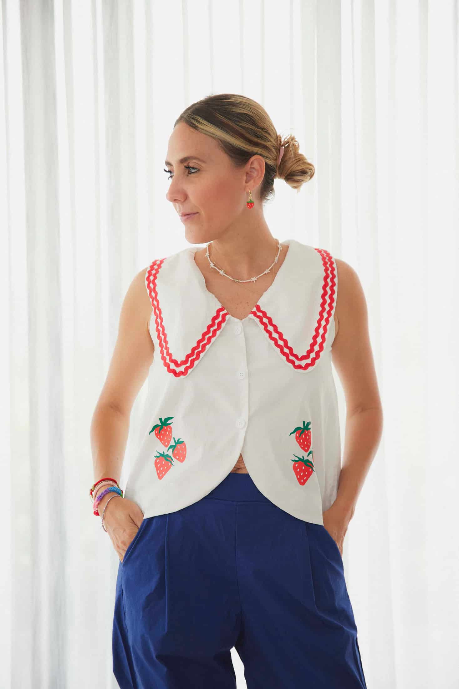 Camisa Fresas Marinera Adulto - miniatura 2