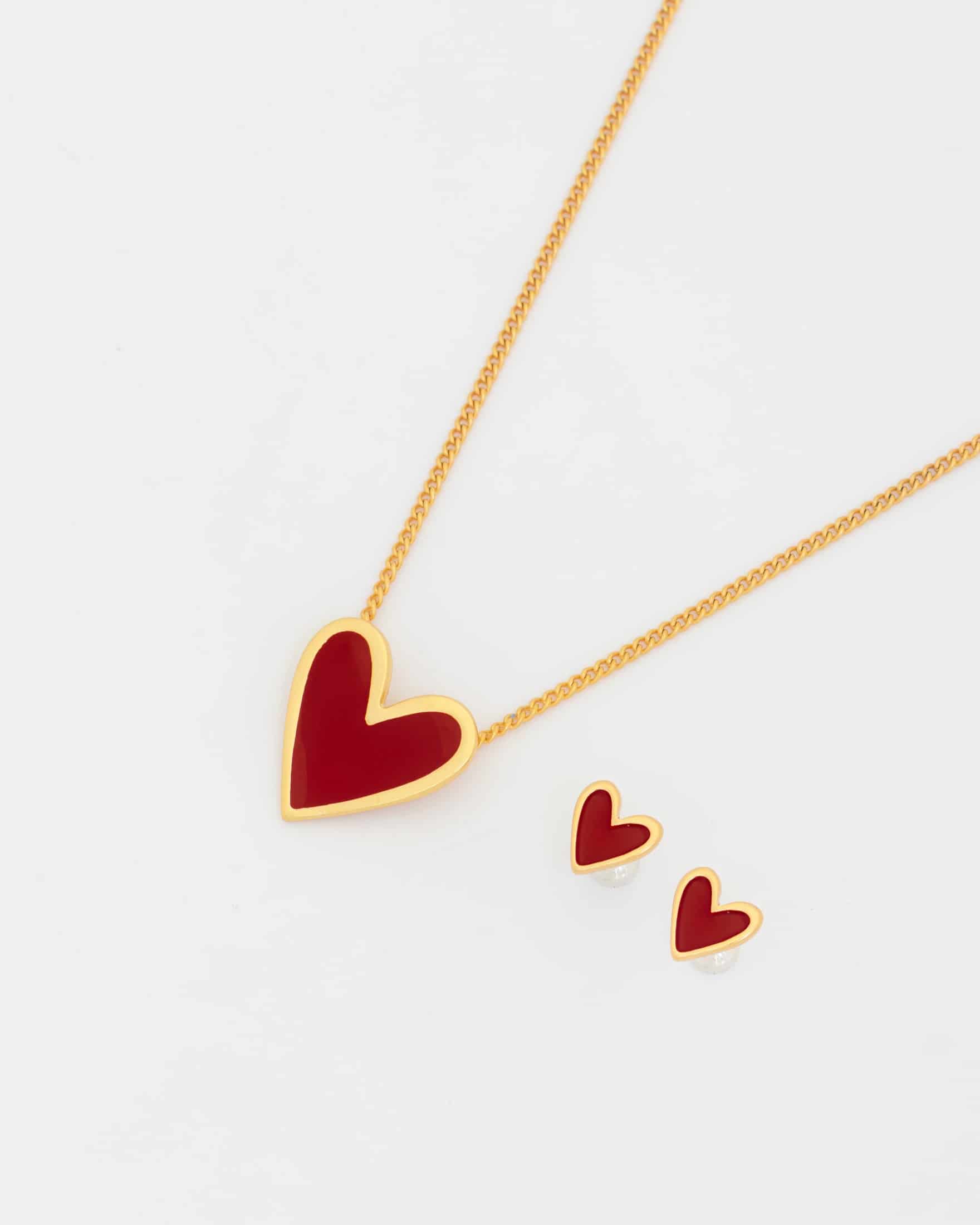 Set Cadena + Aretes Corazón - miniatura 3