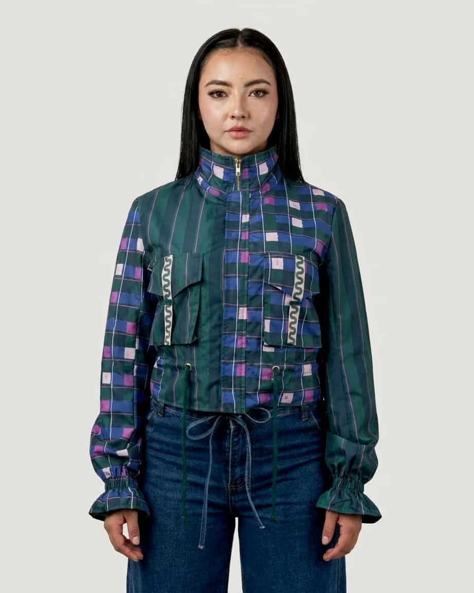 Chaqueta corta estampada verde - miniatura 3
