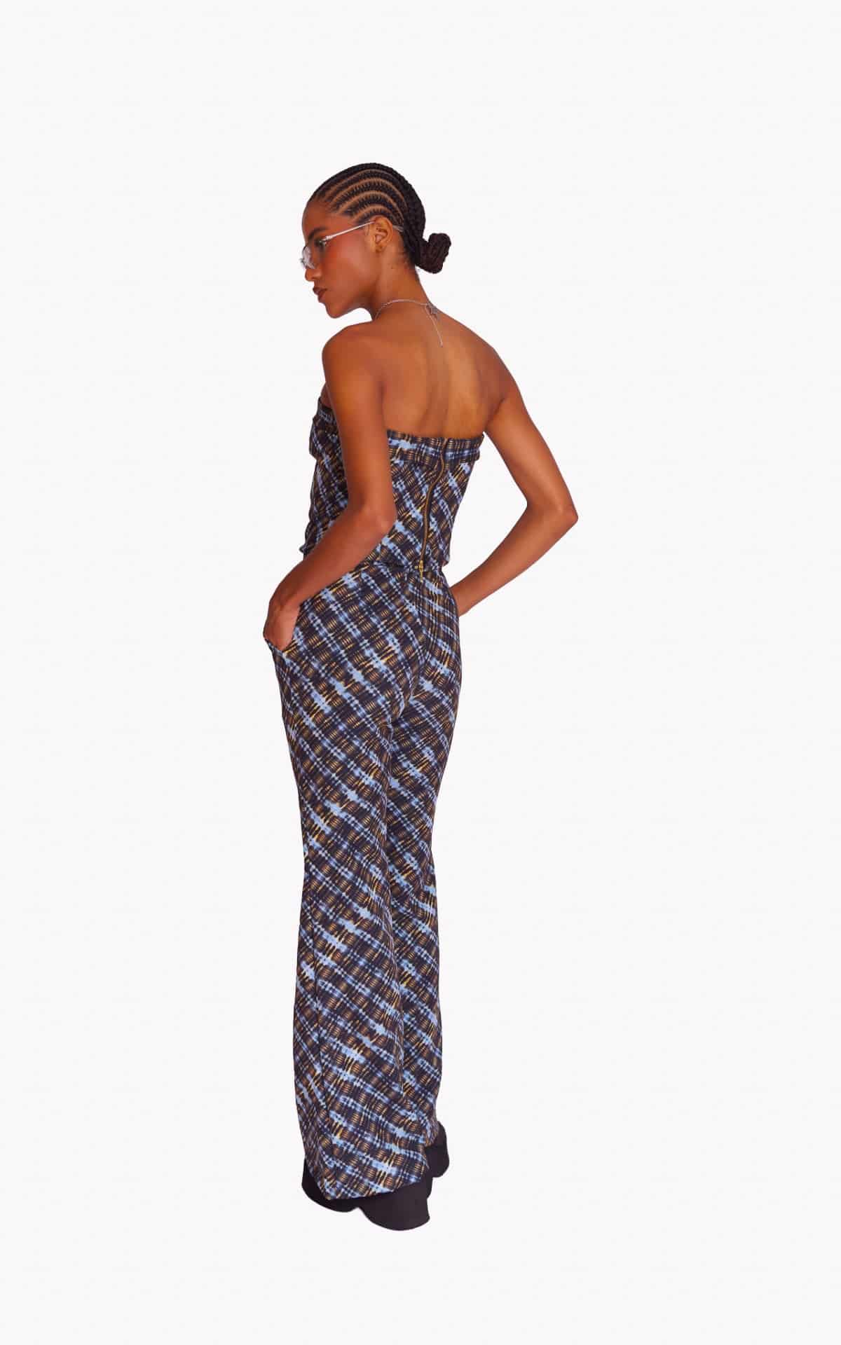 NIGHT GRID STRAPLESS TOP - miniatura 6