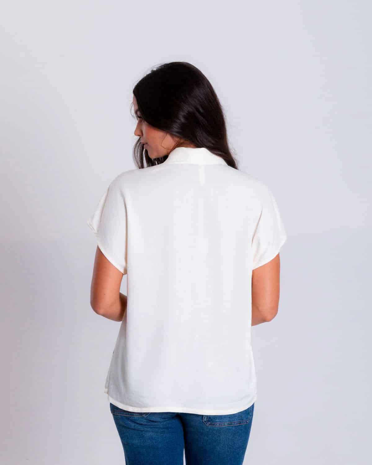 Camisa ivory manga corta para mujer - miniatura 3