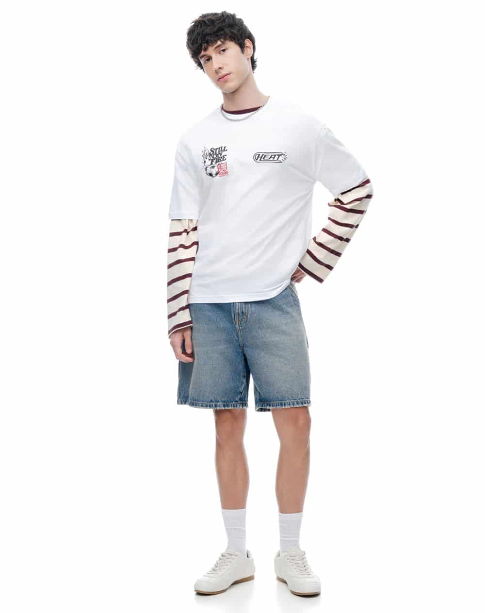 Camiseta manga corta regular estampado blanco hombre - miniatura 5