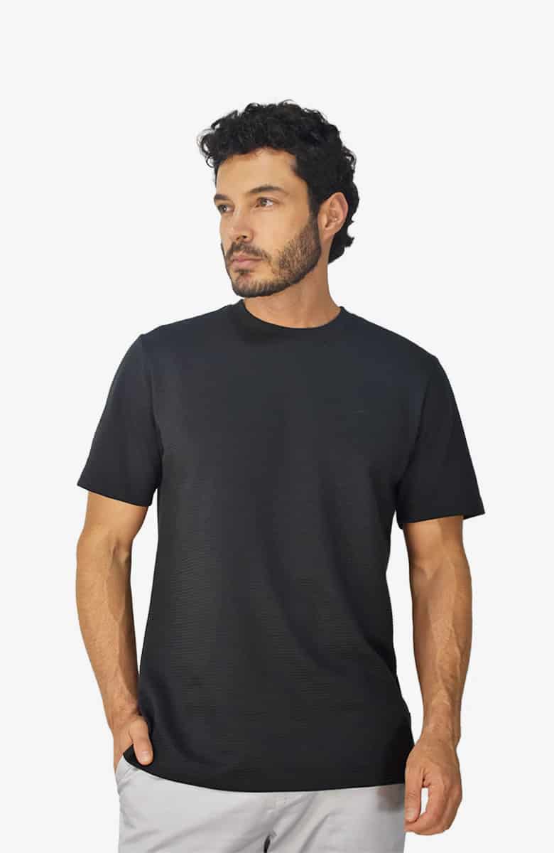 Camiseta texturizada Negra para Hombre - miniatura 2