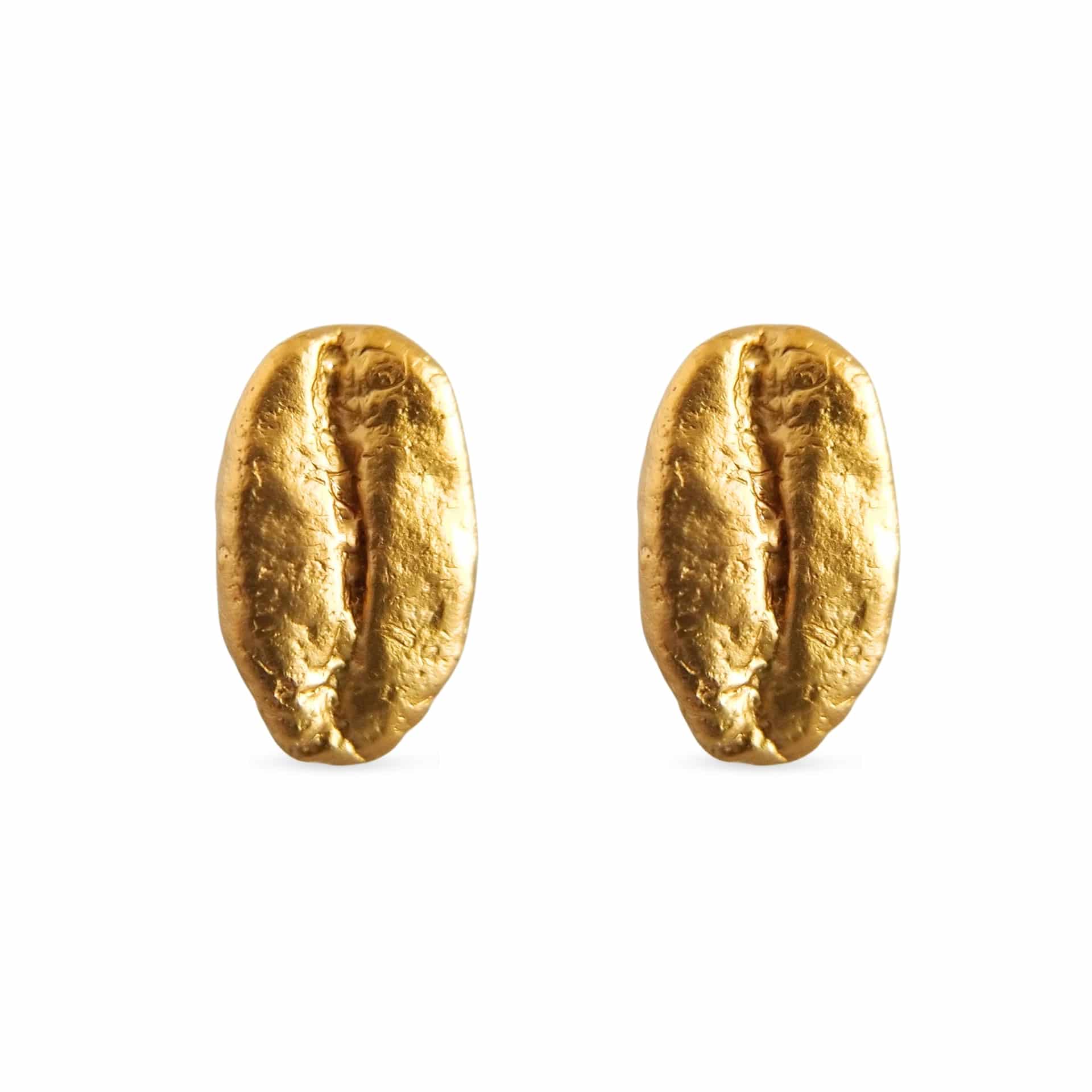 Aretes Café Gesha en plata con baño de oro - miniatura 3