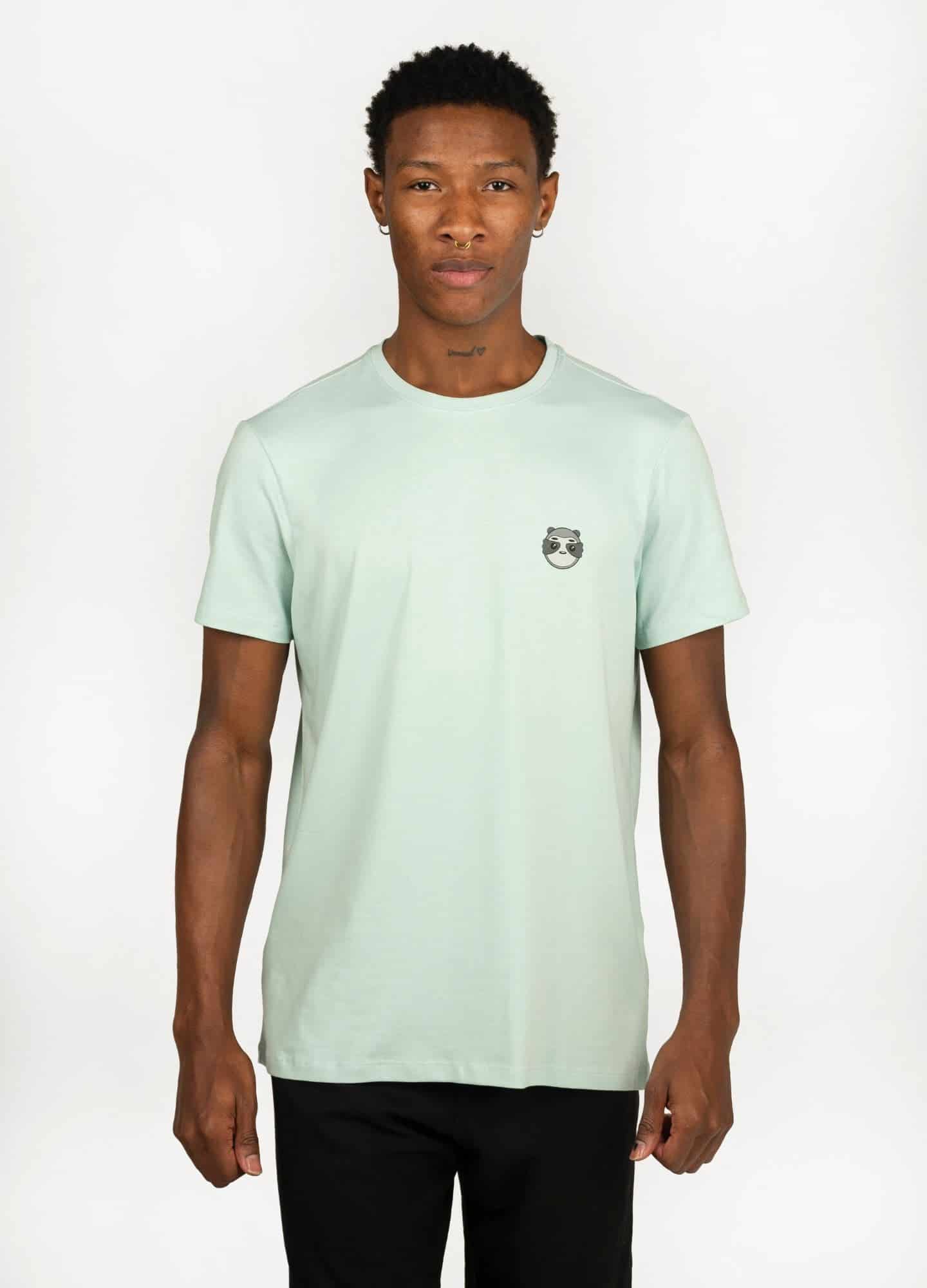 Basic Perezoso Camiseta Regular – Celeste - miniatura 1