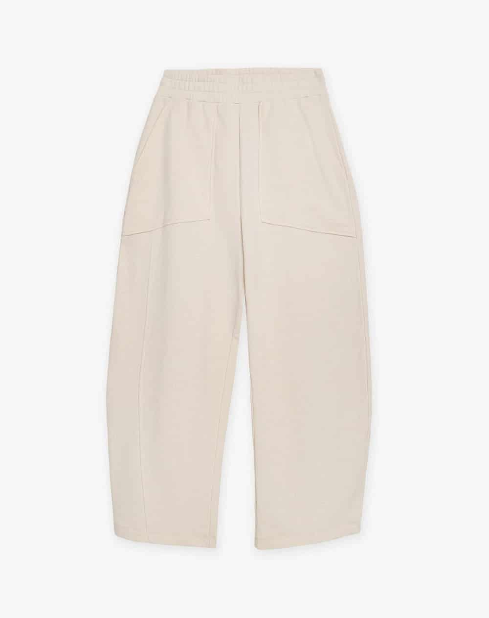 Pantalón tiro medio relaxed avena mujer - miniatura 1