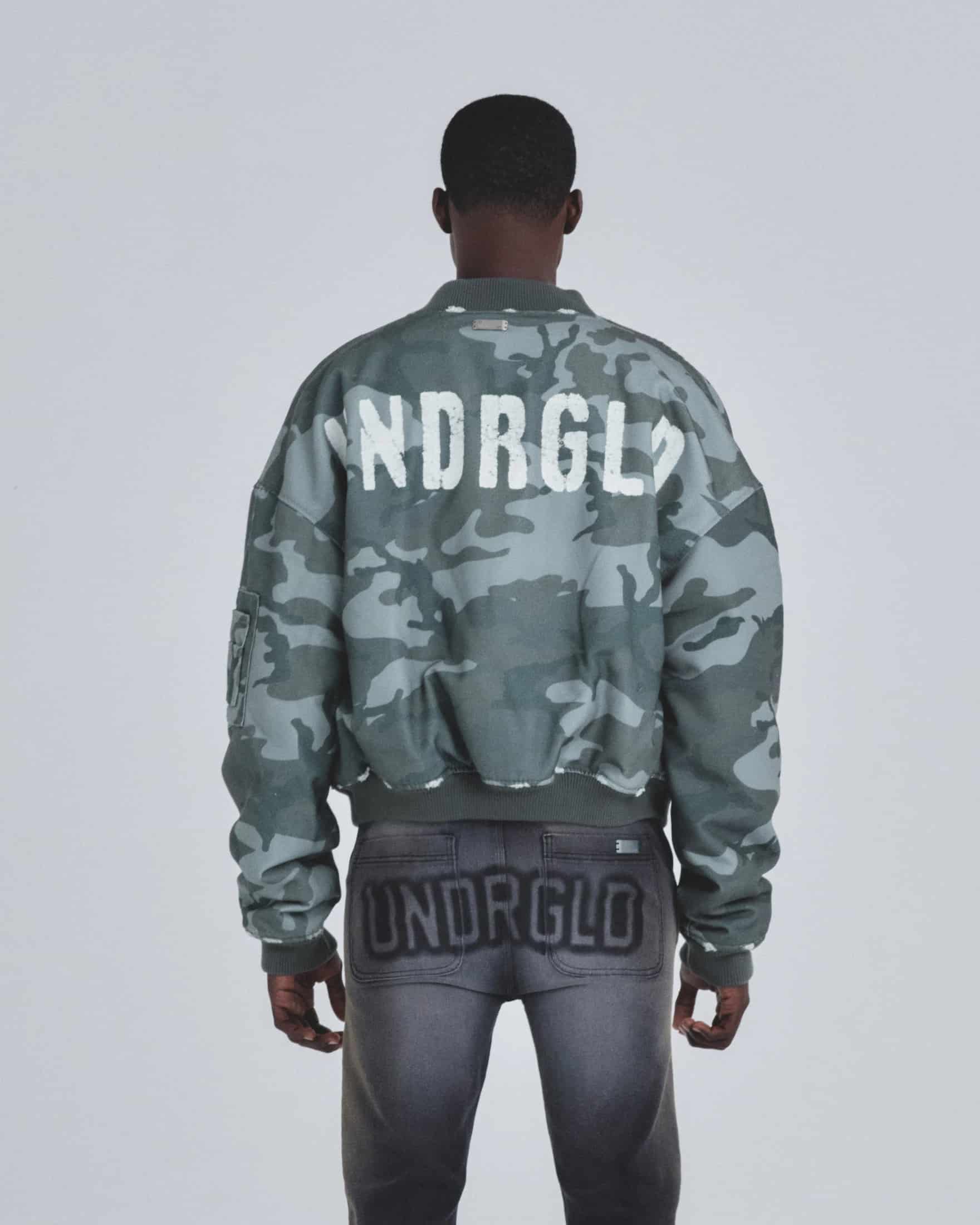 Holy Worn Logo Bomber Jacket Gray Camo - miniatura 7