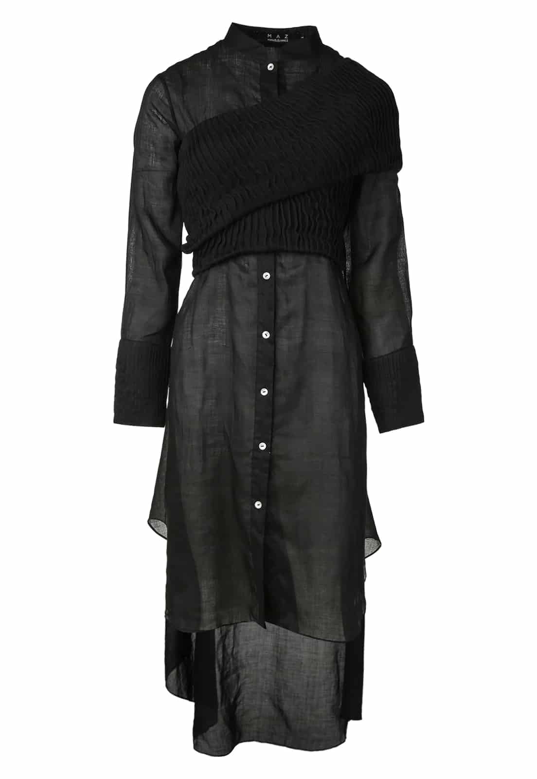 FURROWS SHIRT DRESS TOP - miniatura 1