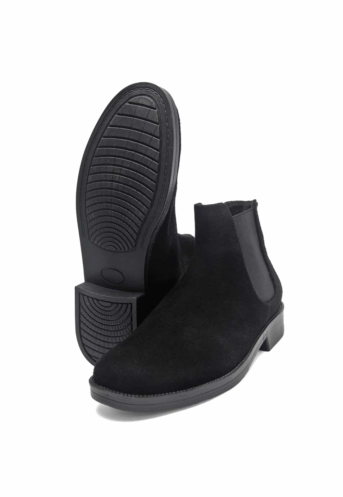 Botines chelsea negros en gamuza. - miniatura 5
