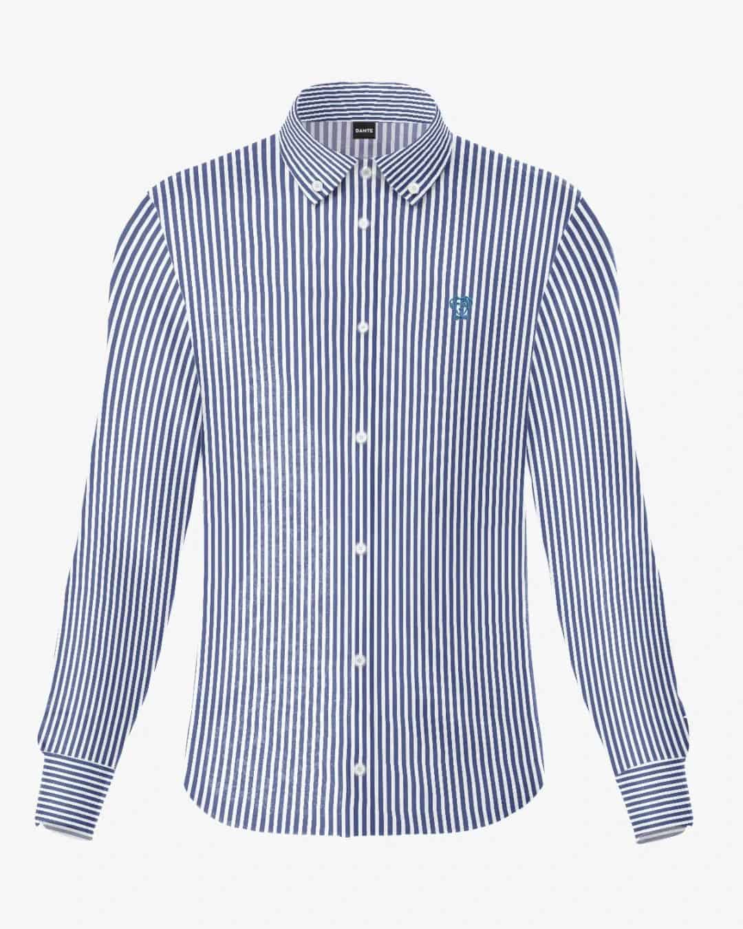 Camisa Antimanchas Popelina Rayas Azul Oscuro - miniatura 6