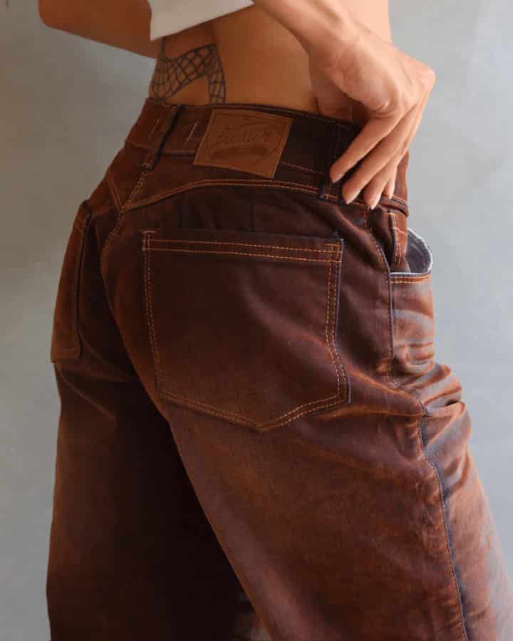 JEAN STRAIGHT FIT ZEBRA STYLED CAFÉ - miniatura 5
