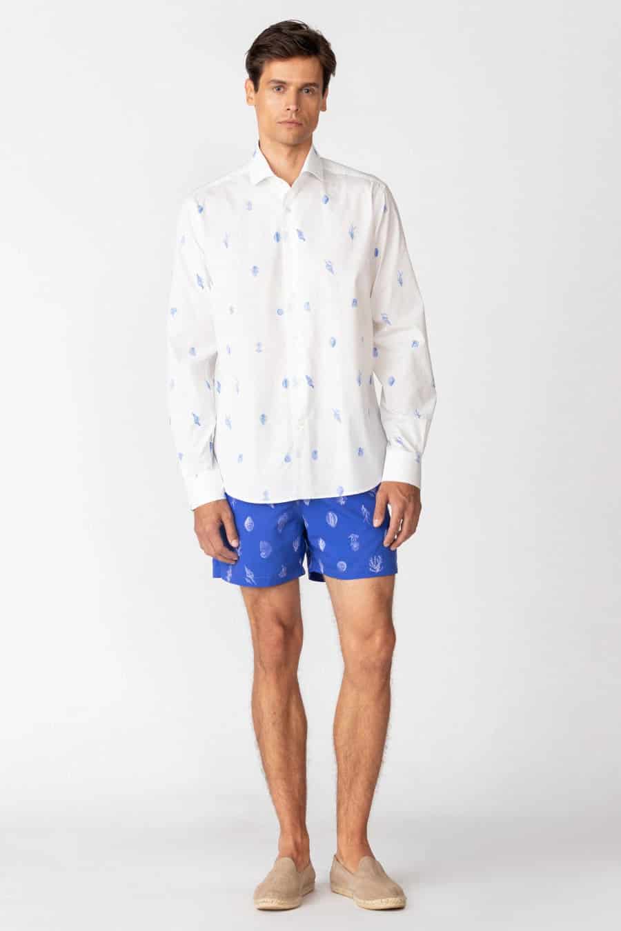 Men's cotton shirt white papuá - miniatura 1