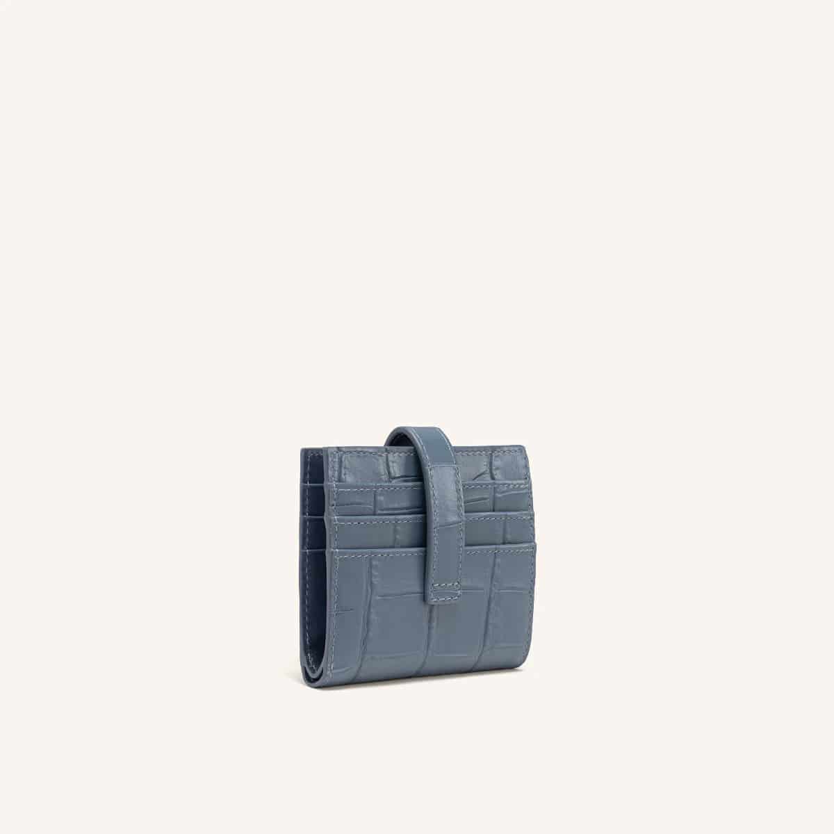 Tarjetero Broche Con Compartimiento Azul Siena - miniatura 3