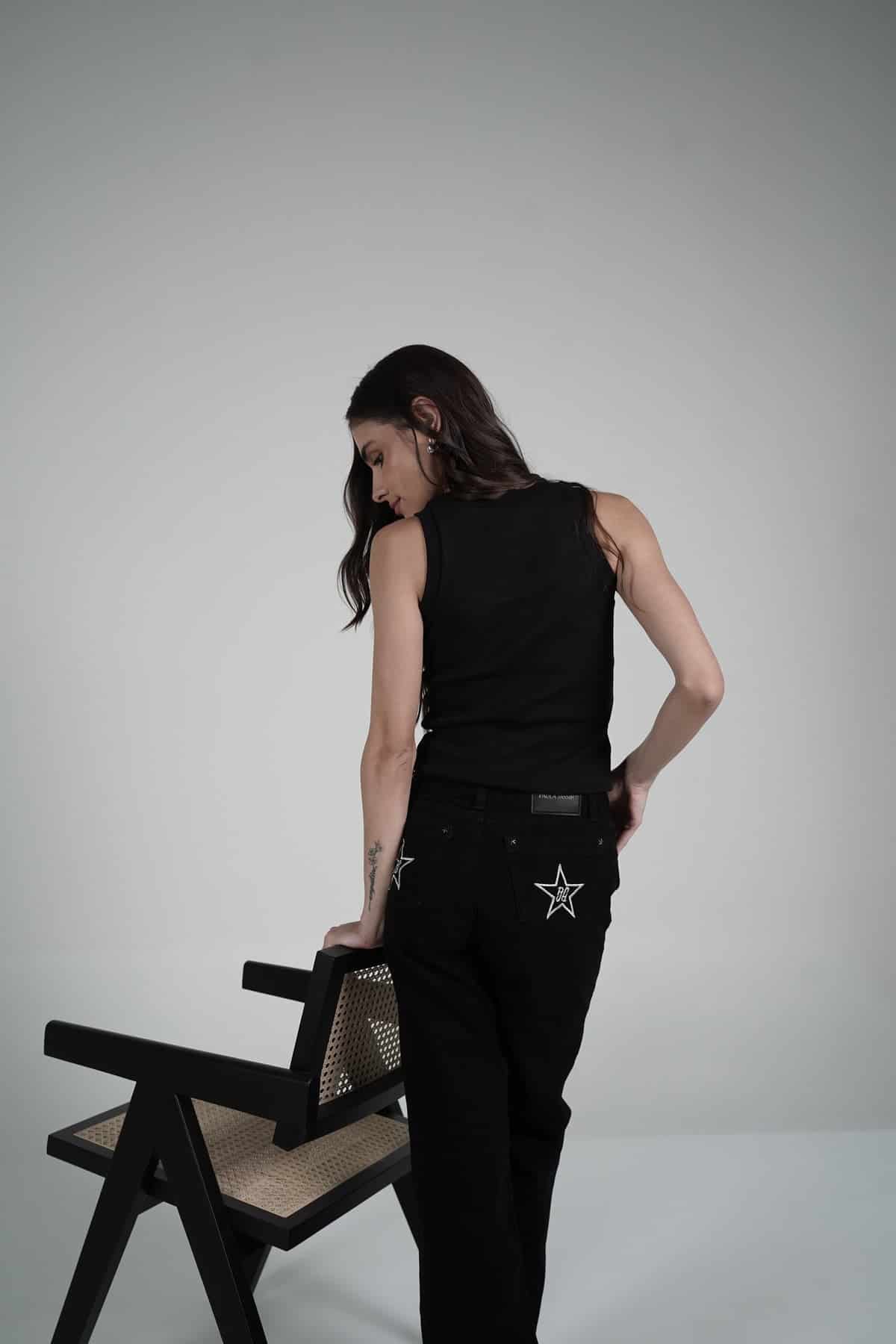 Double Star Black Jeans (Embroidered) - miniatura 6