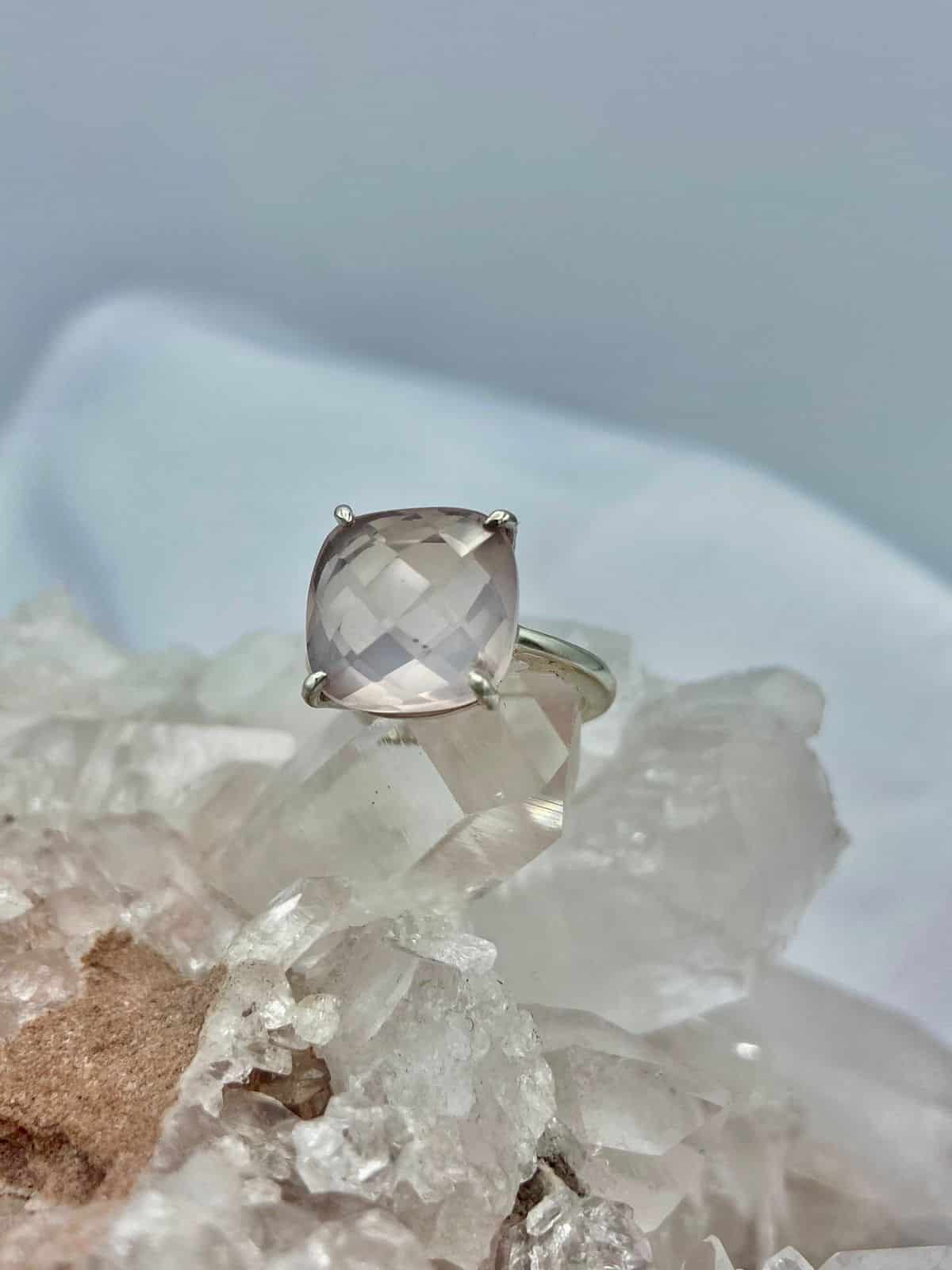 Anillo Cuarzo Rosa Cuadrado - miniatura 2