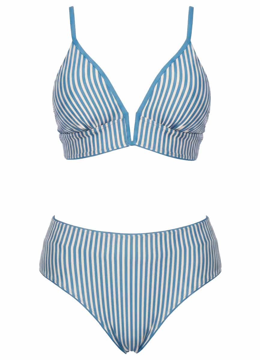 Maaji Stone Blue Parade Long Line Triangle Bikini Top - miniatura 9