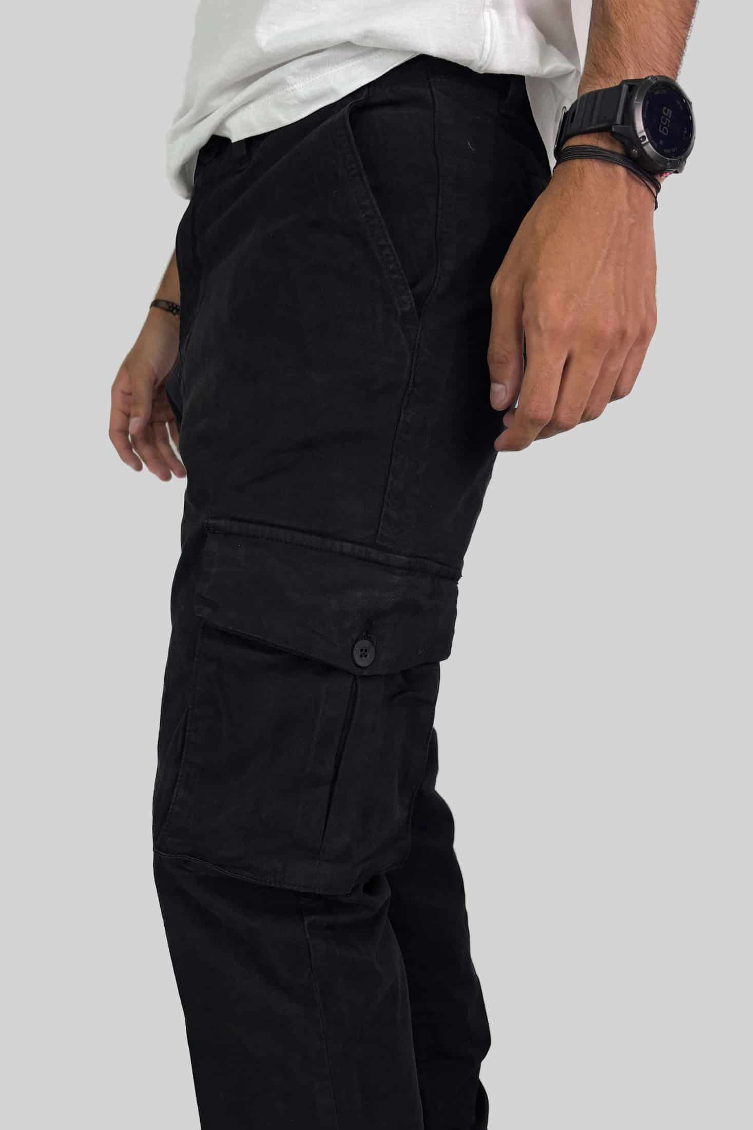 PANTALON CARGO NEGRO - miniatura 3