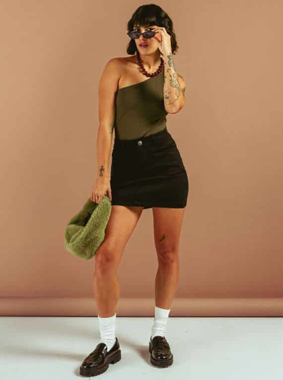 BLUSA ASIMÉTRICA VERDE OLIVO - miniatura 6